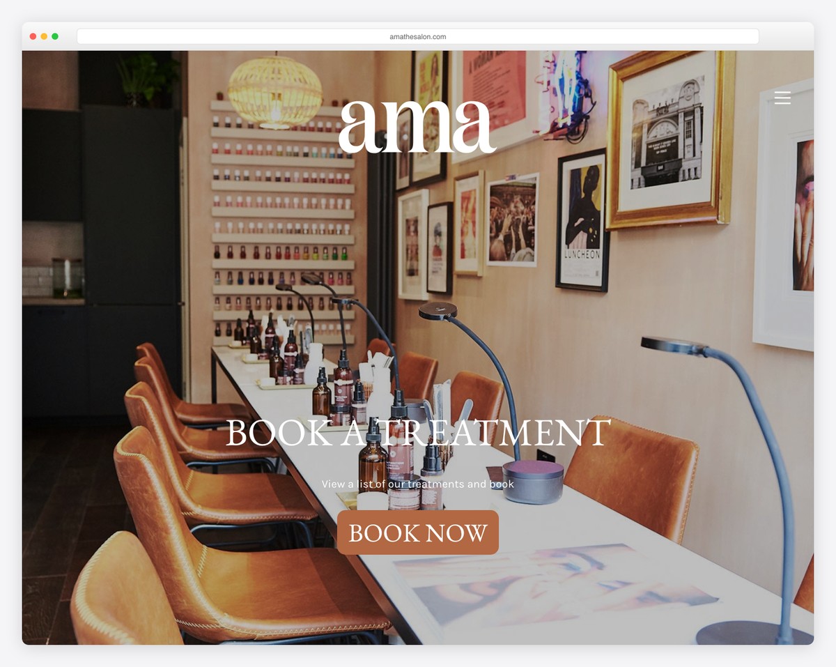 ama the salon website example