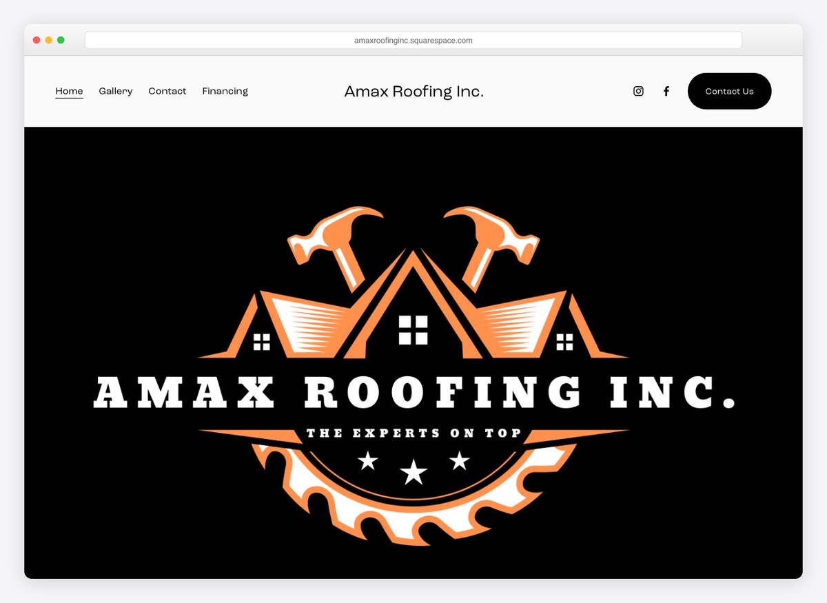 Amax Roofing Inc. roofing company website homepage