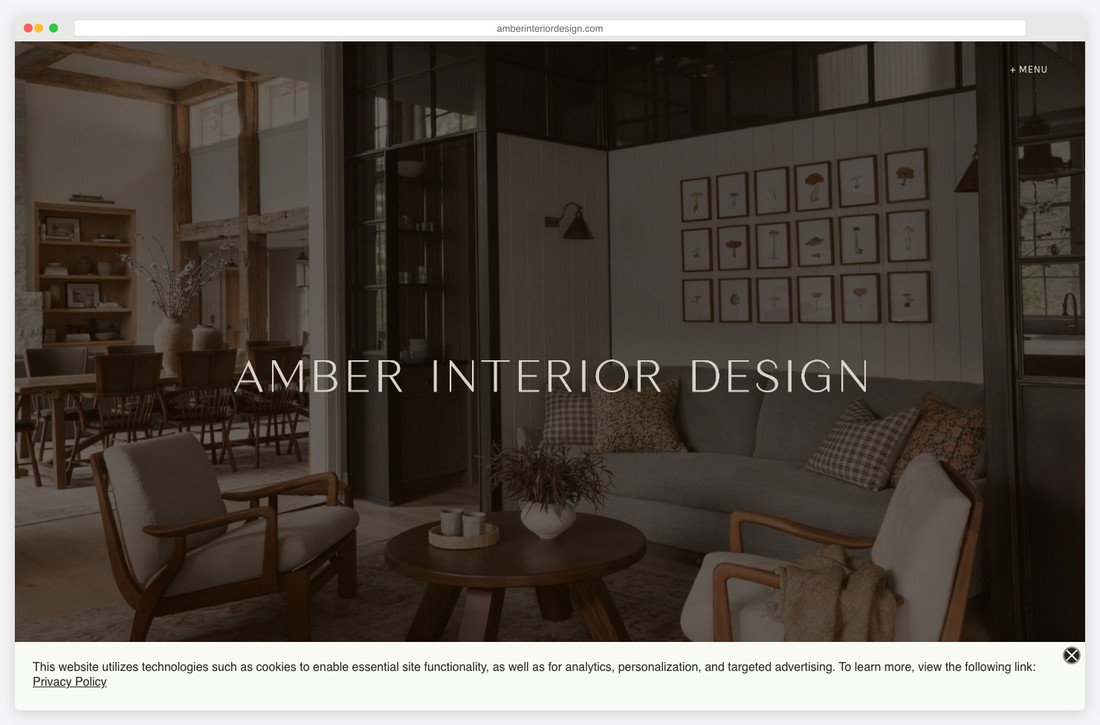 amber interiors website example