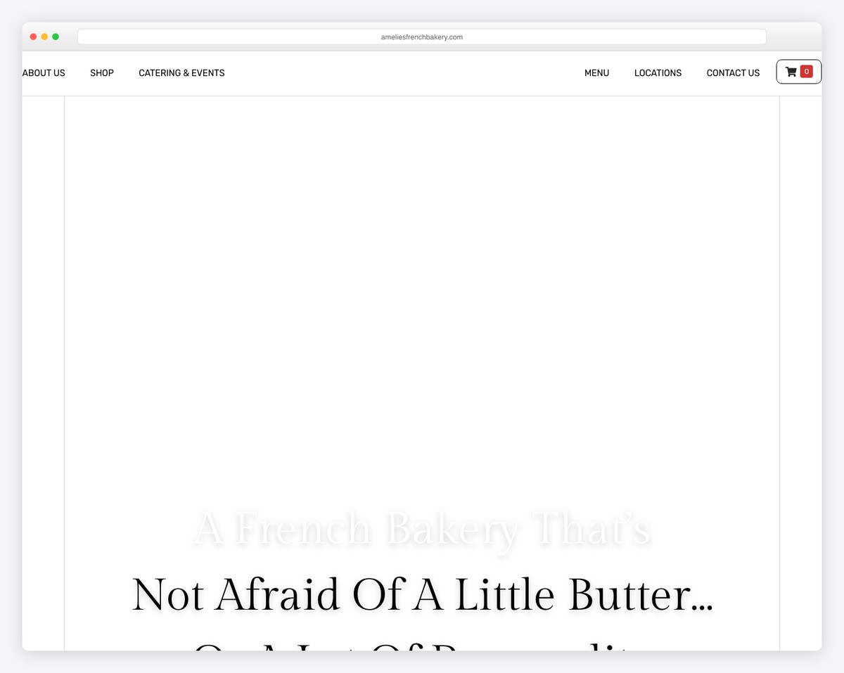 amelie's french bakery website example