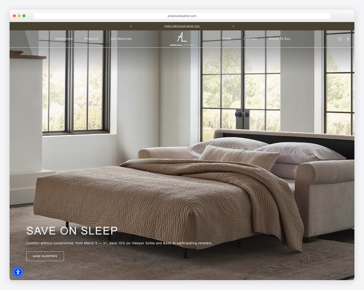 american leather bigcommerce website