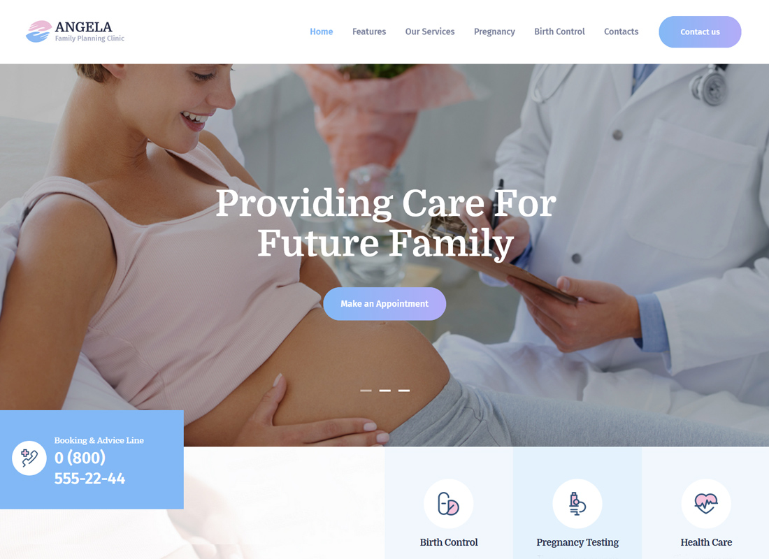 Angela - Family Planning Clinic WordPress Theme