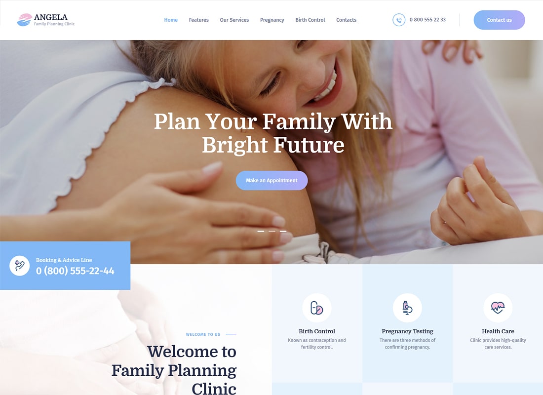 Angela | Family Planning Clinic WordPress Theme
