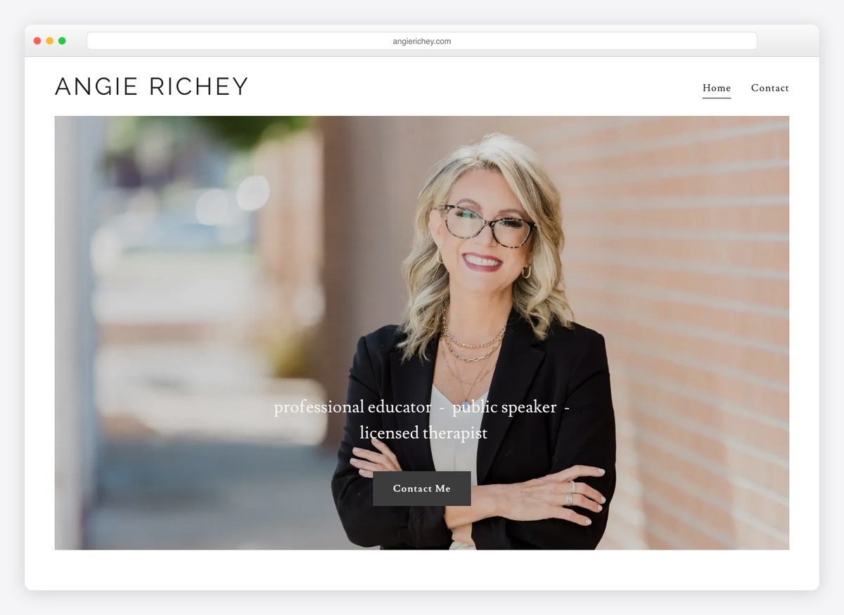 Angie Richey therapist website homepage