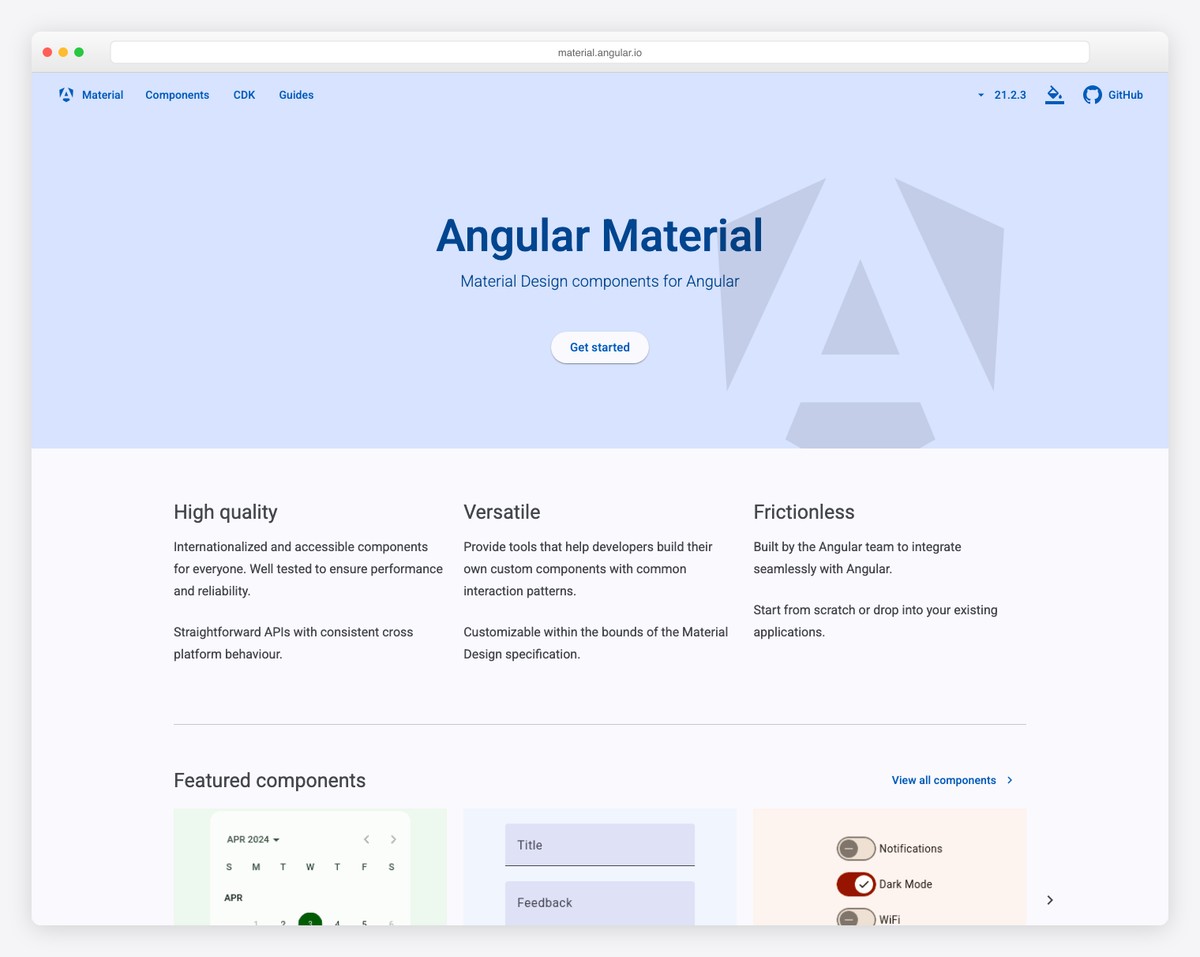 angular material screenshot