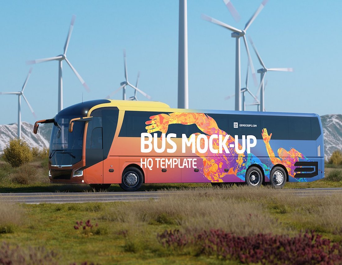 animated bus mock-up