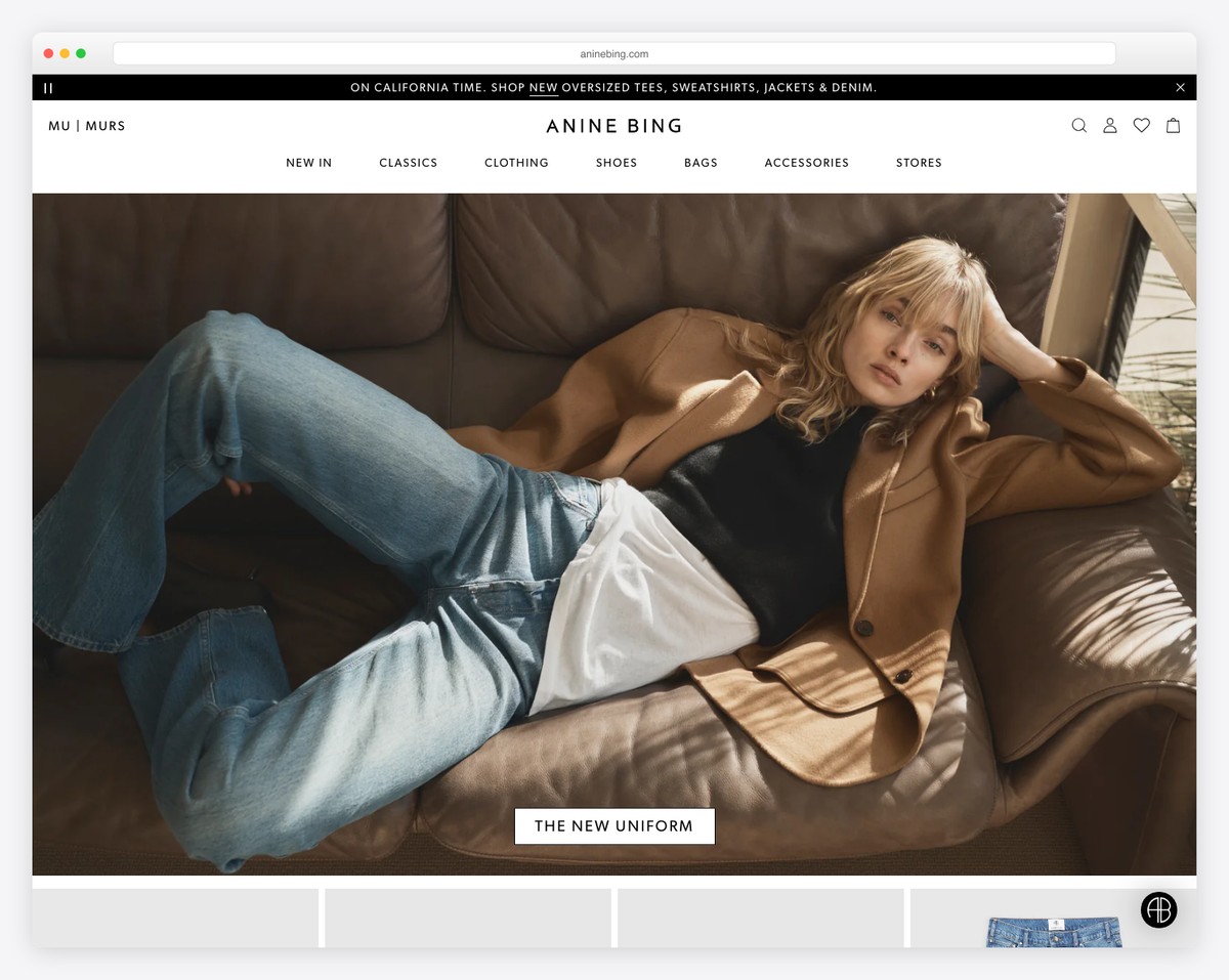 Anine Bing fashion website
