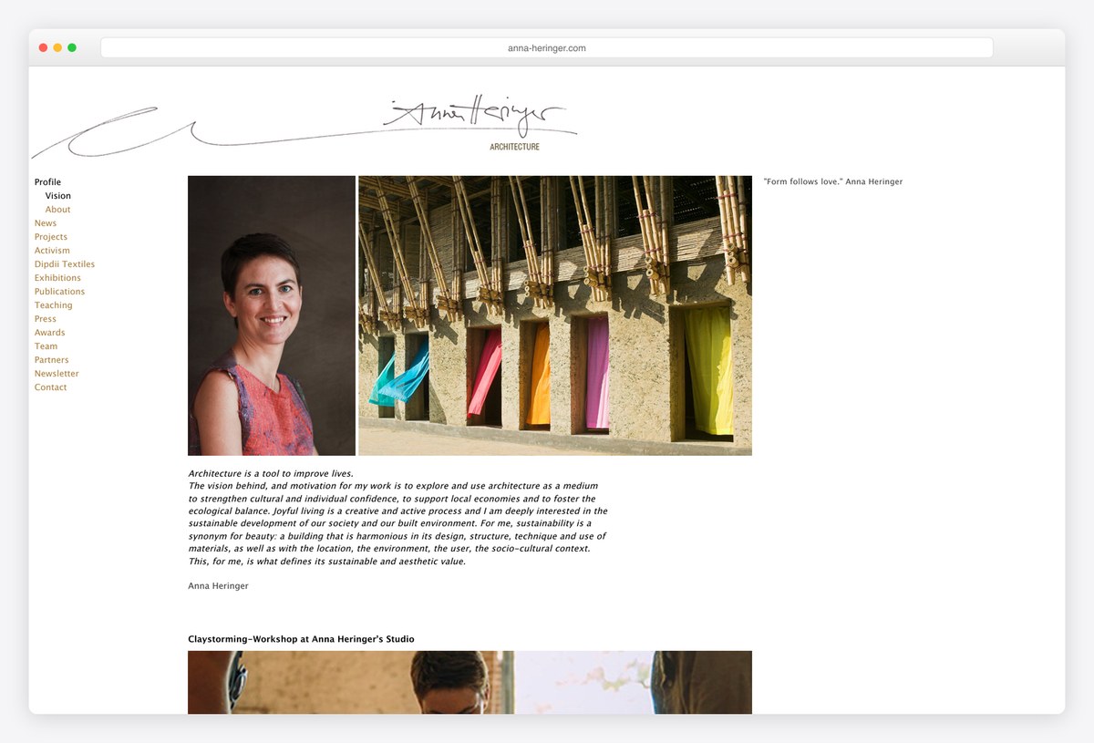 Anna Heringer architecture portfolio website