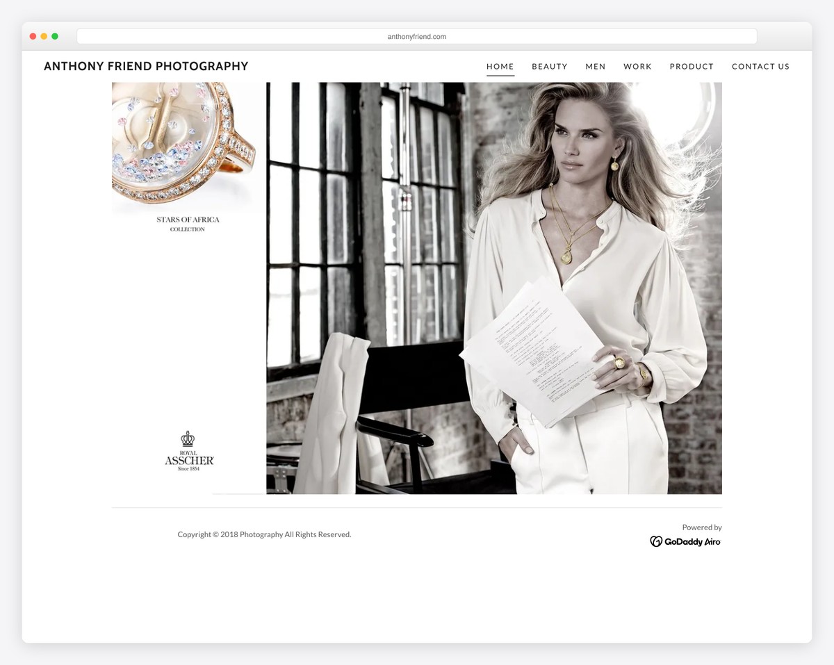 anthony friend photography godaddy website example