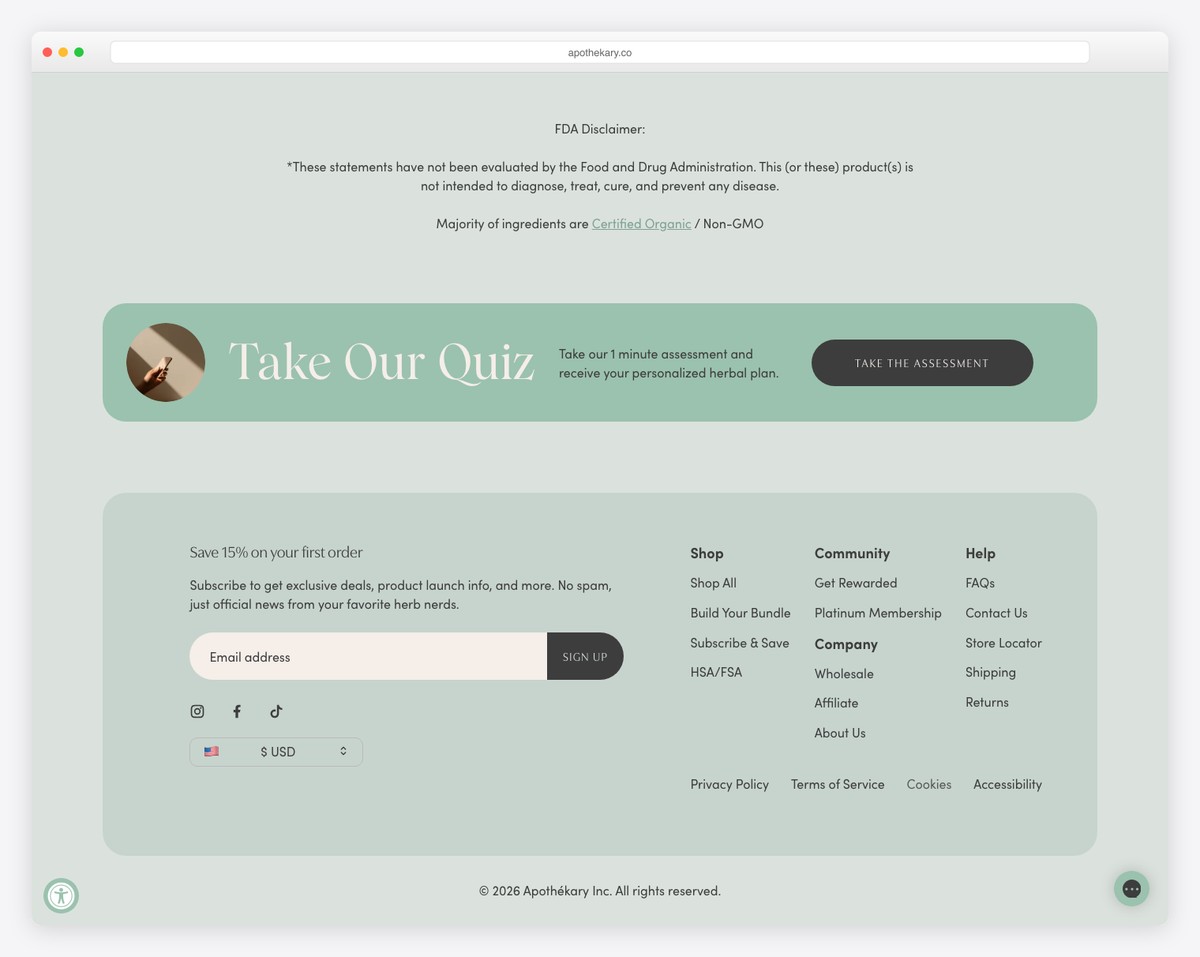 apothekary startup website