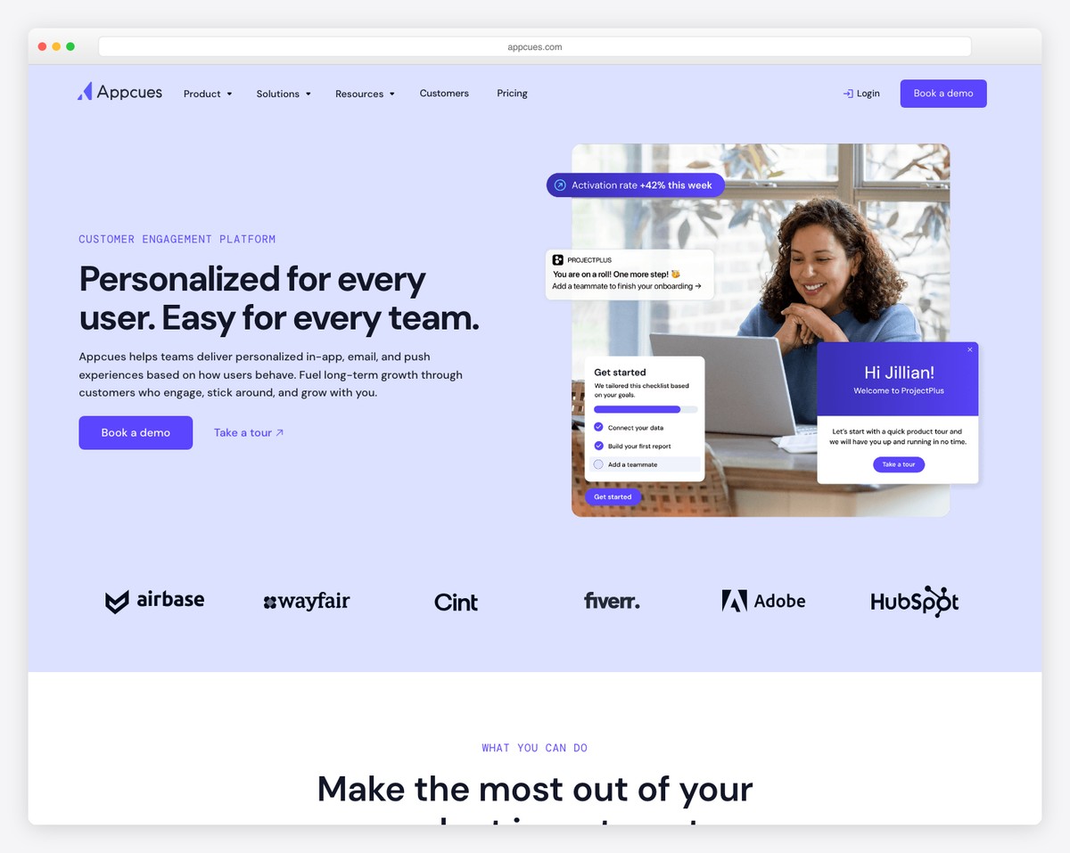 appcues website example