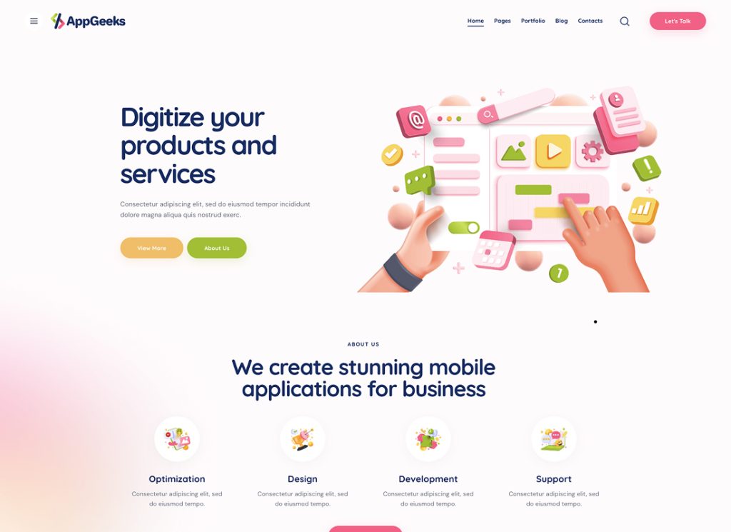 AppGeeks - Web Studio & Creative Agency WordPress Theme