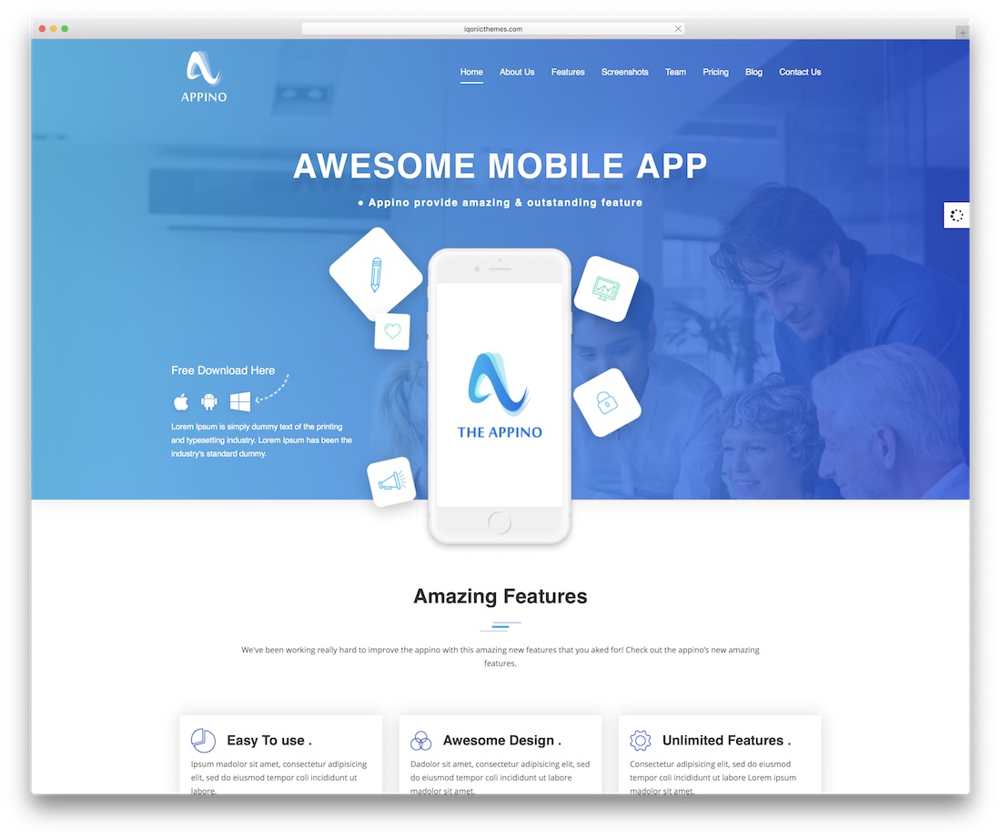 appino clean website template