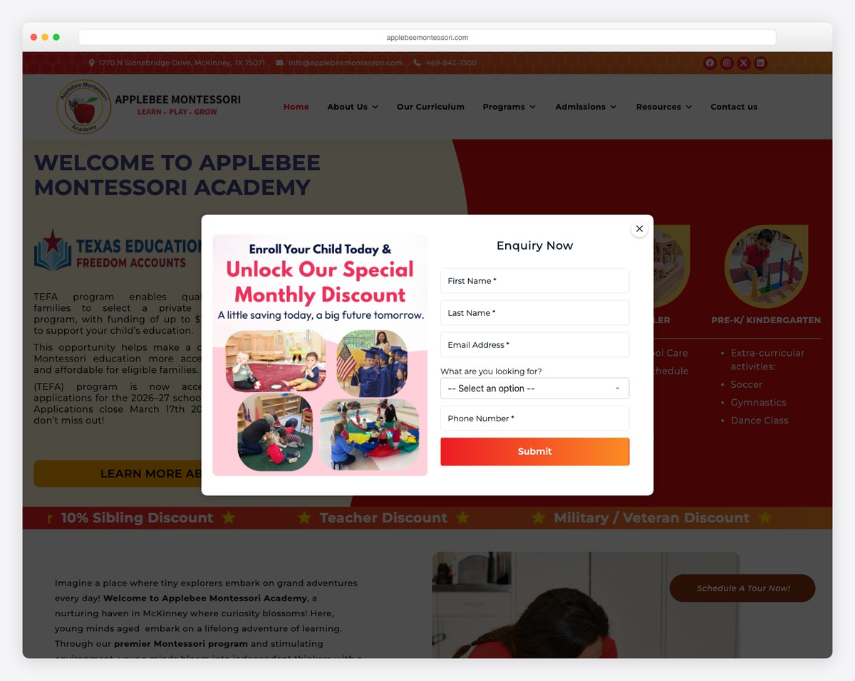 applebee montessori academy website example