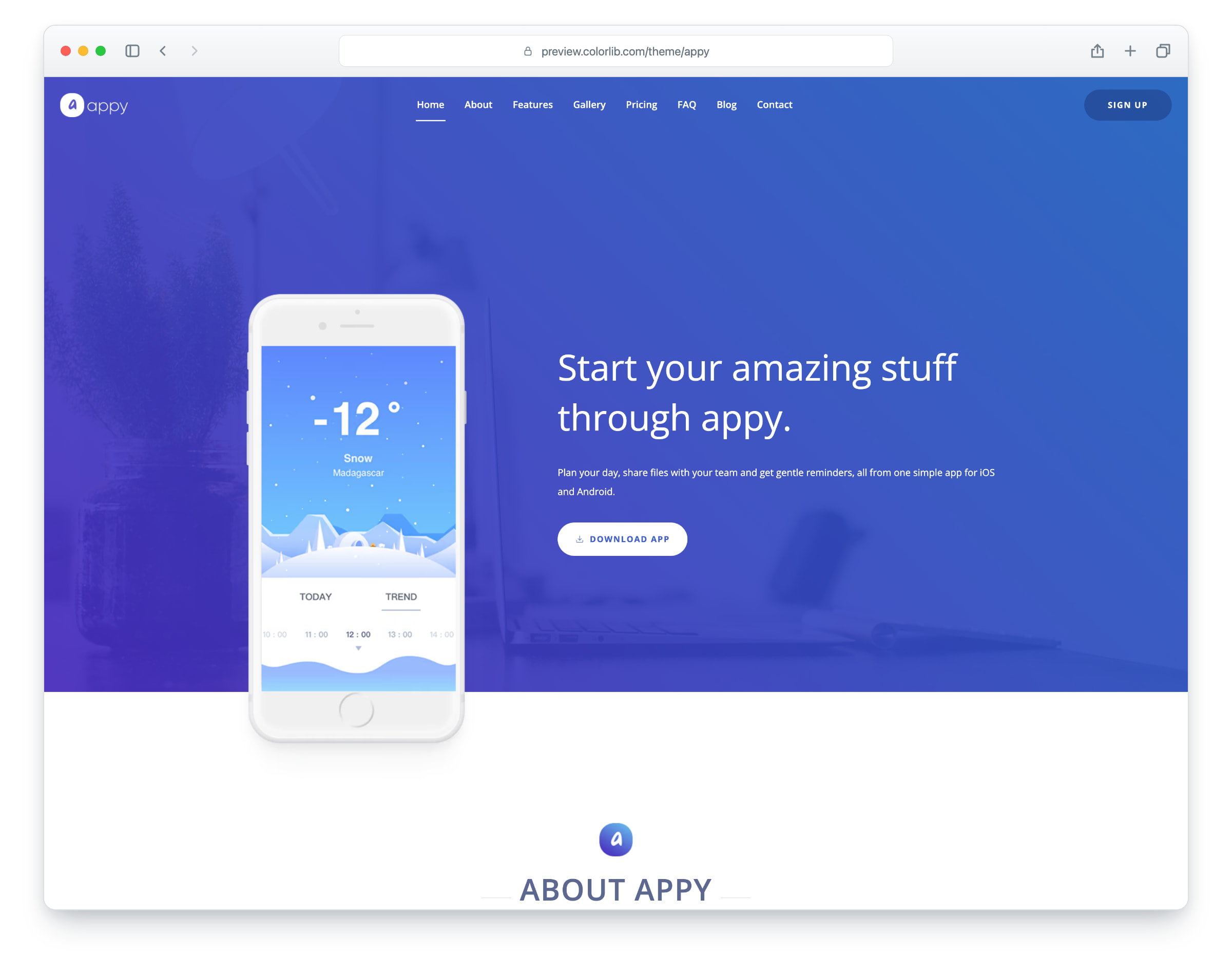 Appy website template