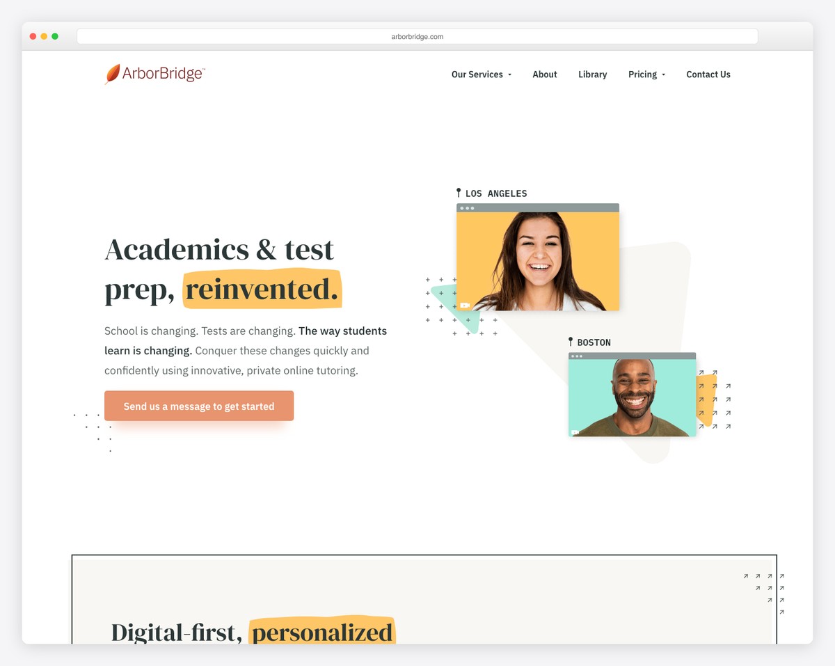 arborbridge tutoring website
