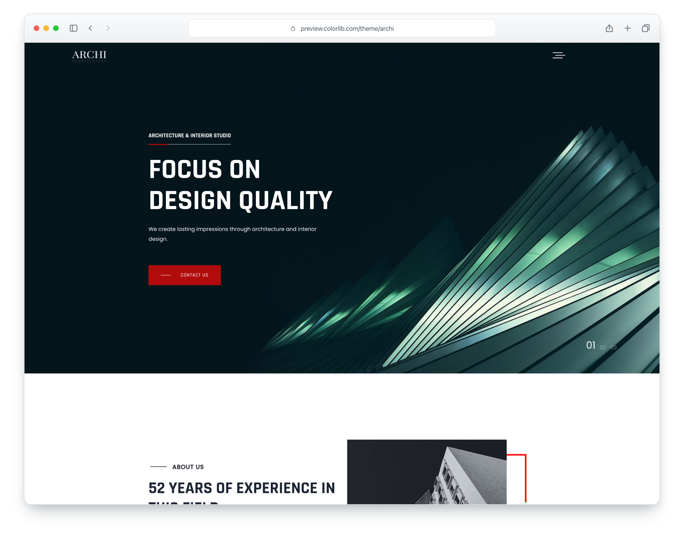 Archi template preview