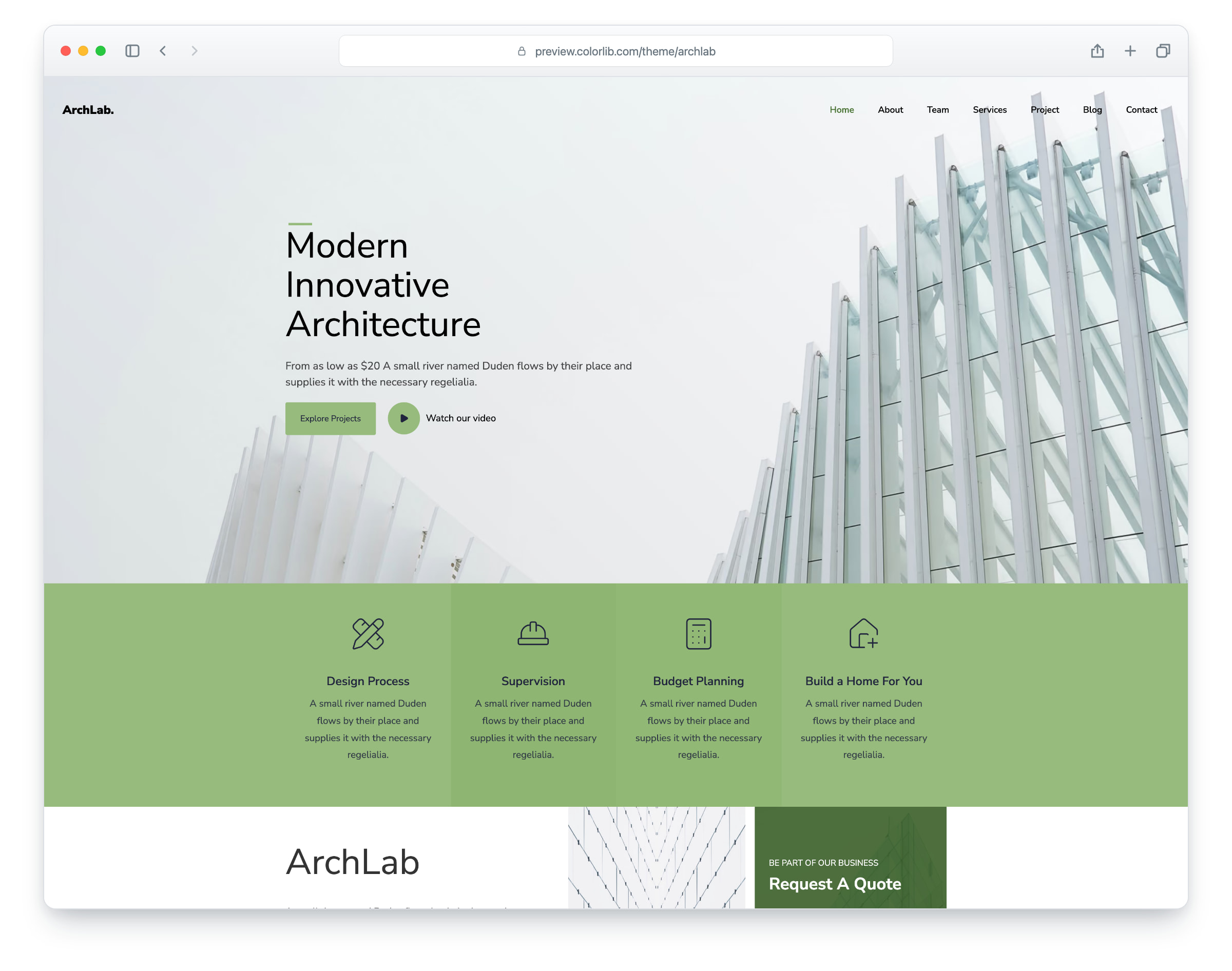 Archlab website template