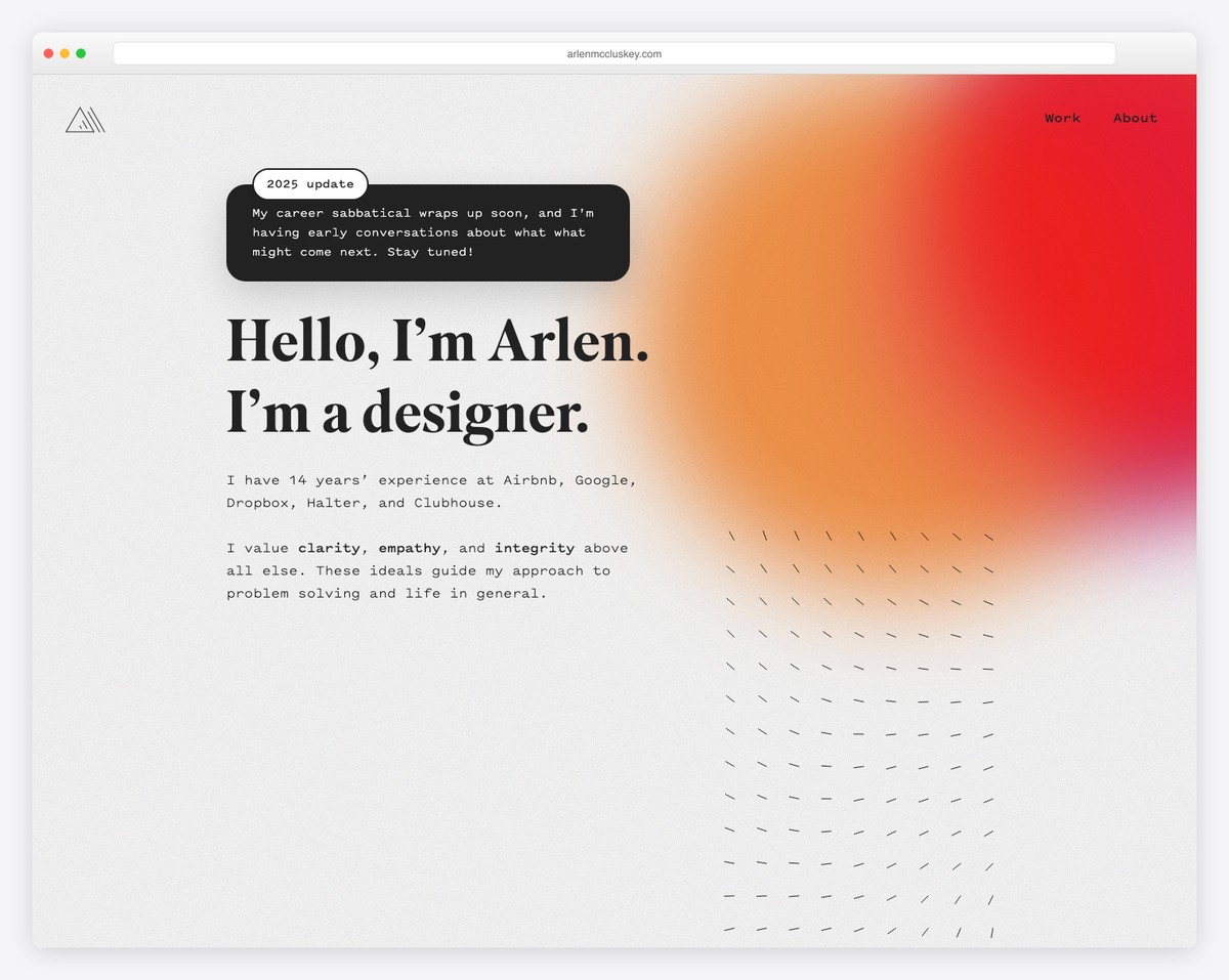 arlen mccluskey personal website example