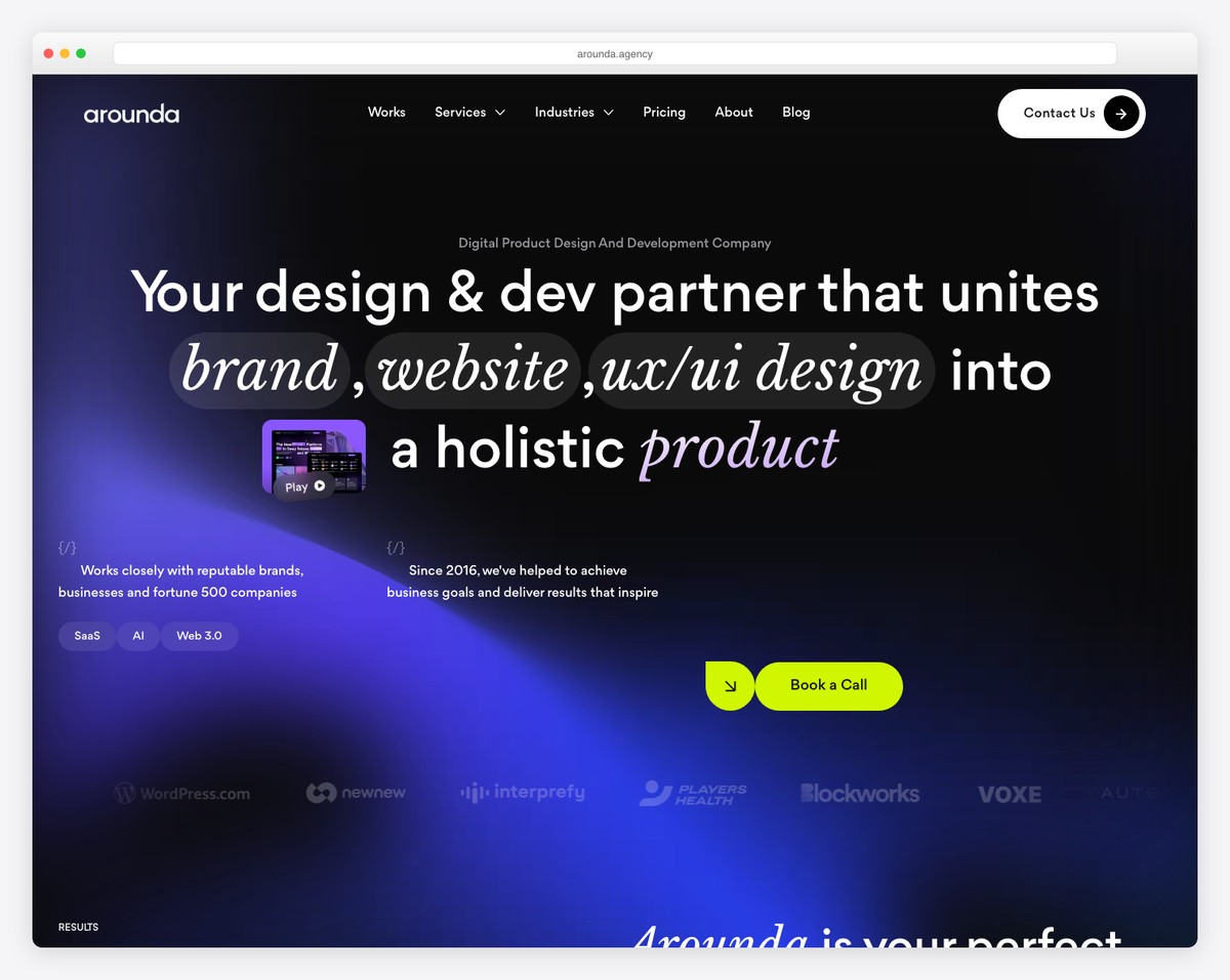 arounda website example