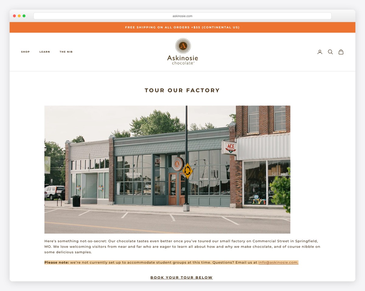 askinosie chocolate website example