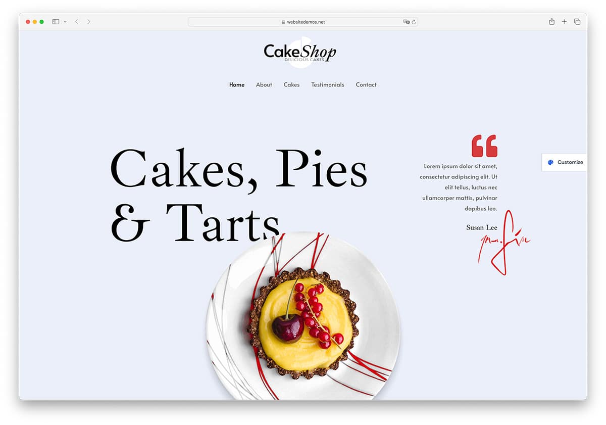 Astra - free bakery WordPress theme