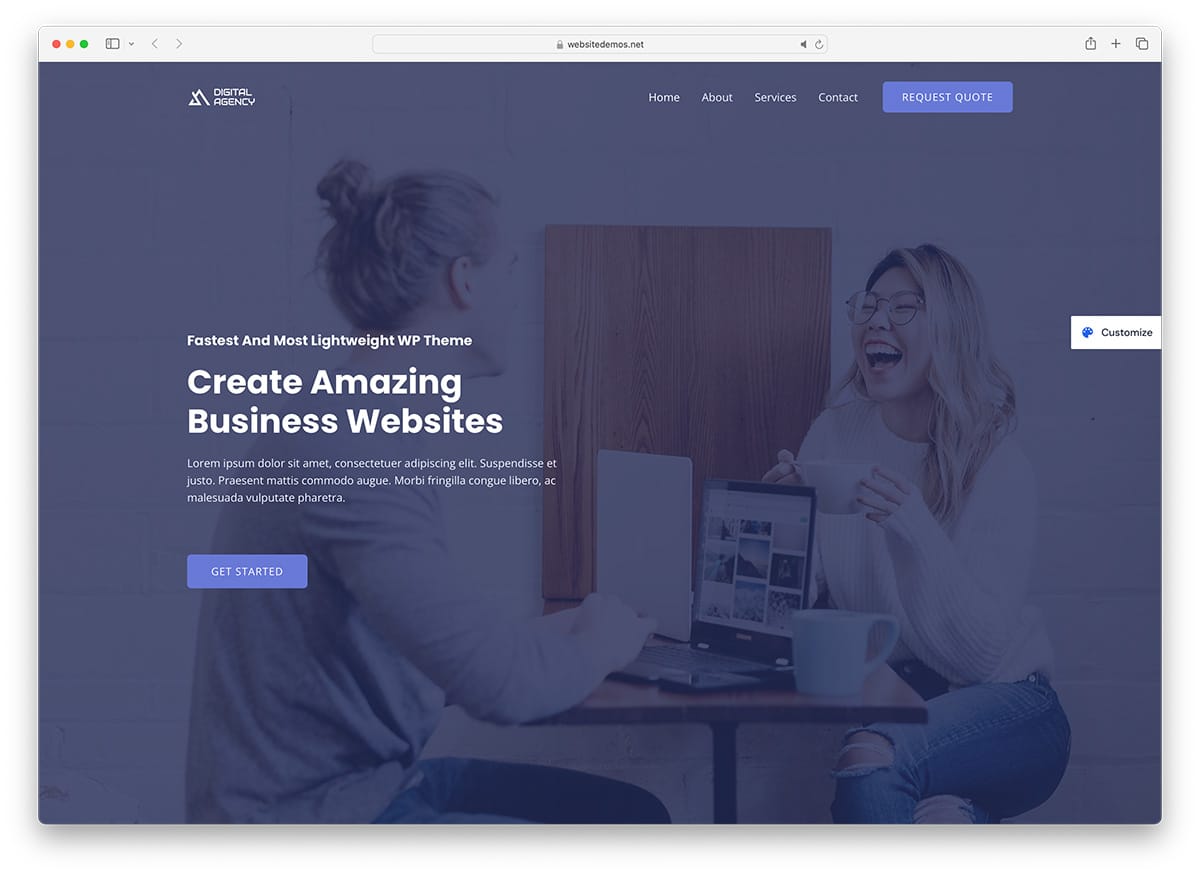 astra - free small business WordPress theme for digital agency