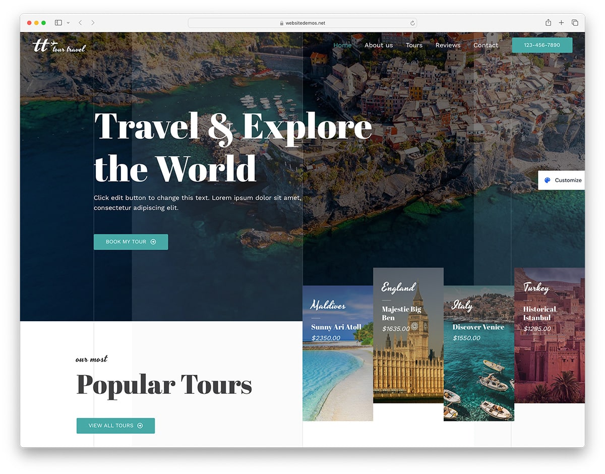 Astra - free travel blog and travel agency WordPress theme