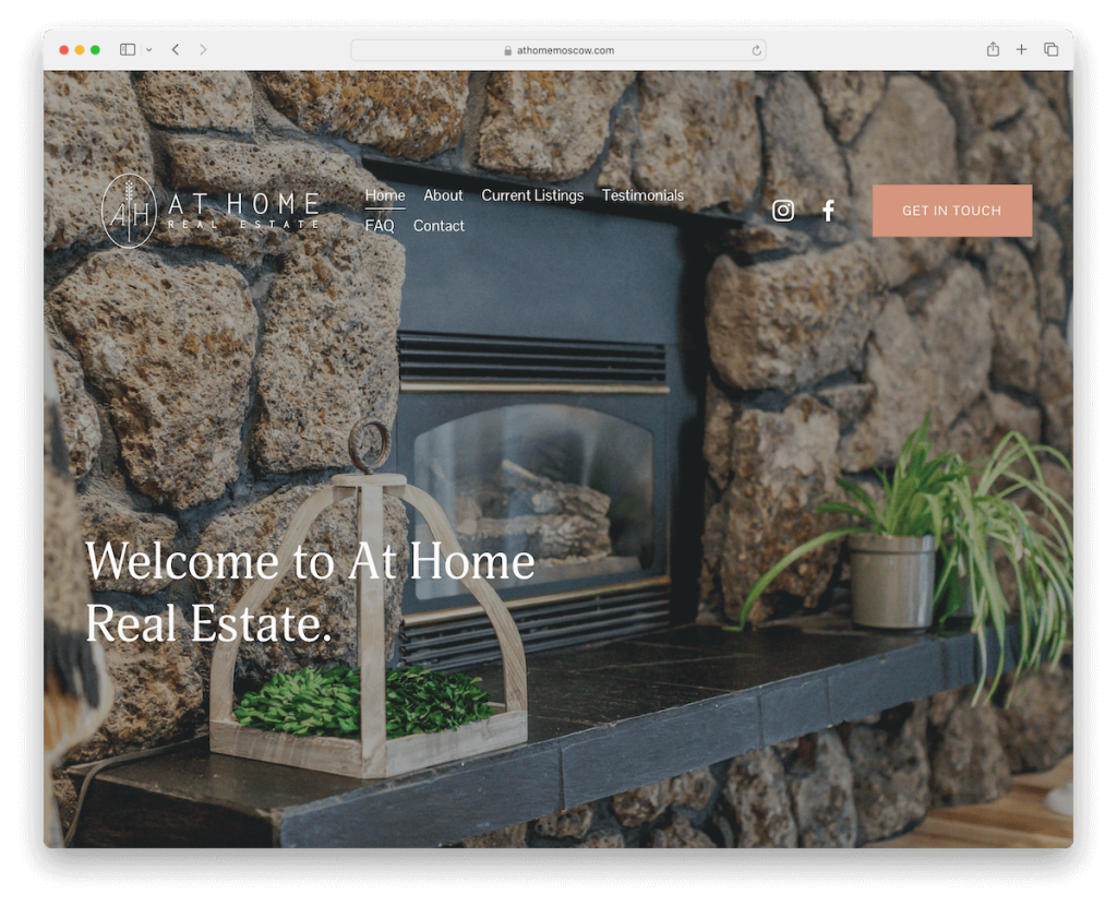 at home real estate squarespace website