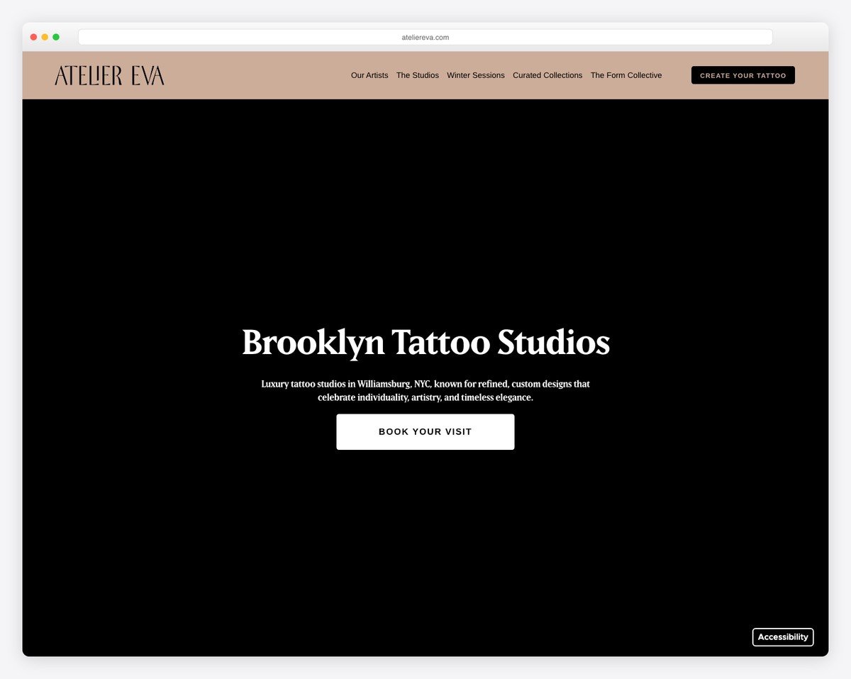 atelier eva website example
