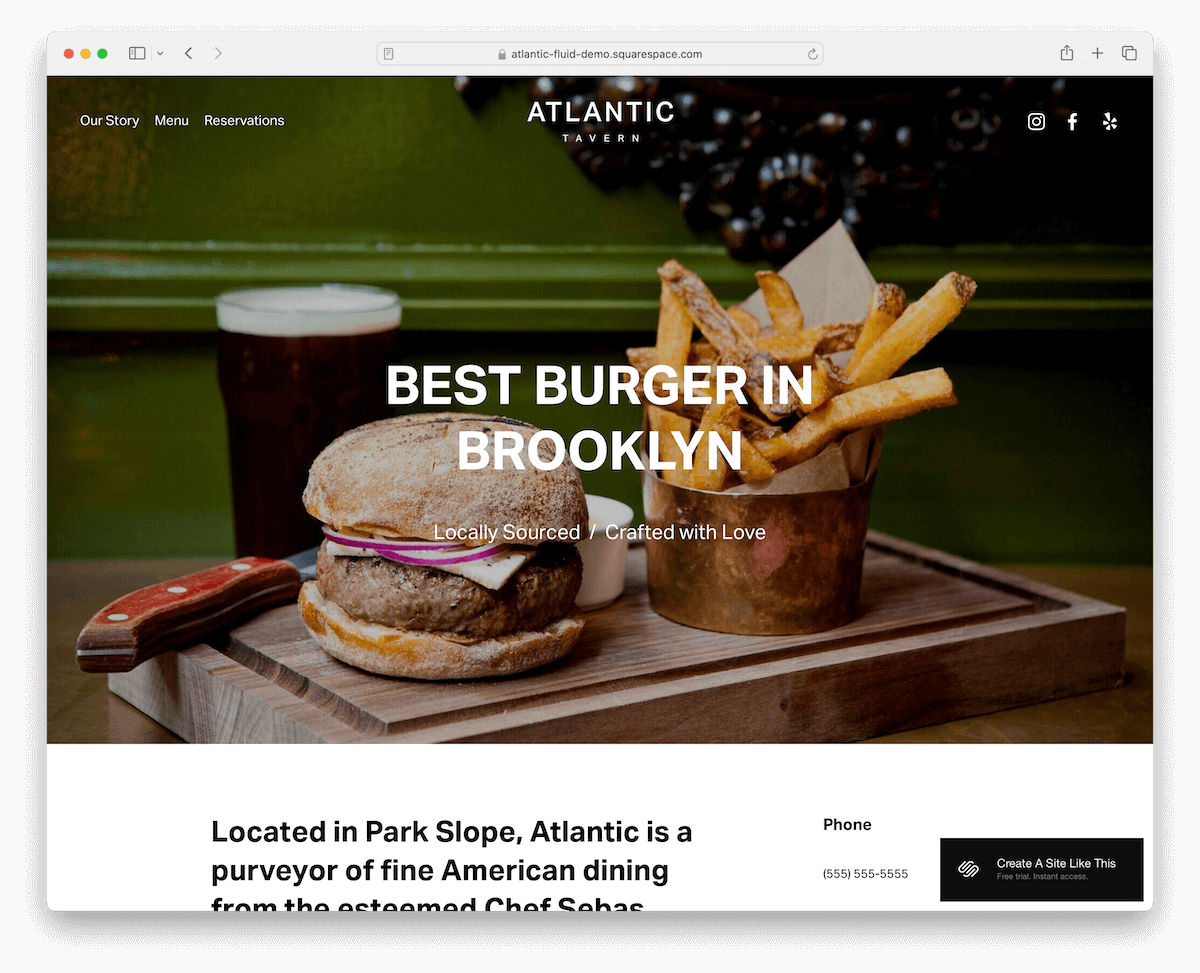 atlantic - local business template for Squarespace