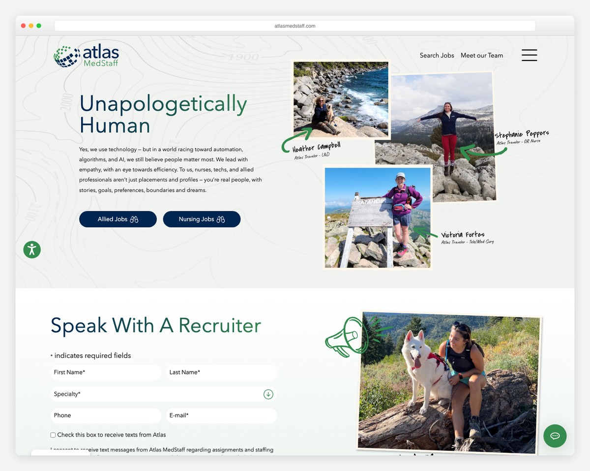 atlas medstaff website example