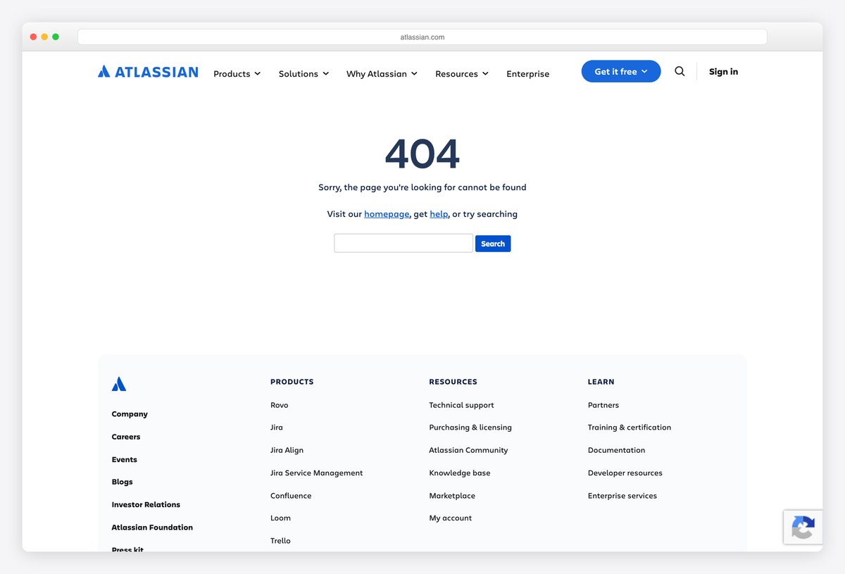 Atlassian 404 page design