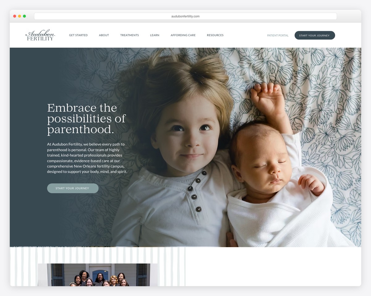 audubon fertility website example