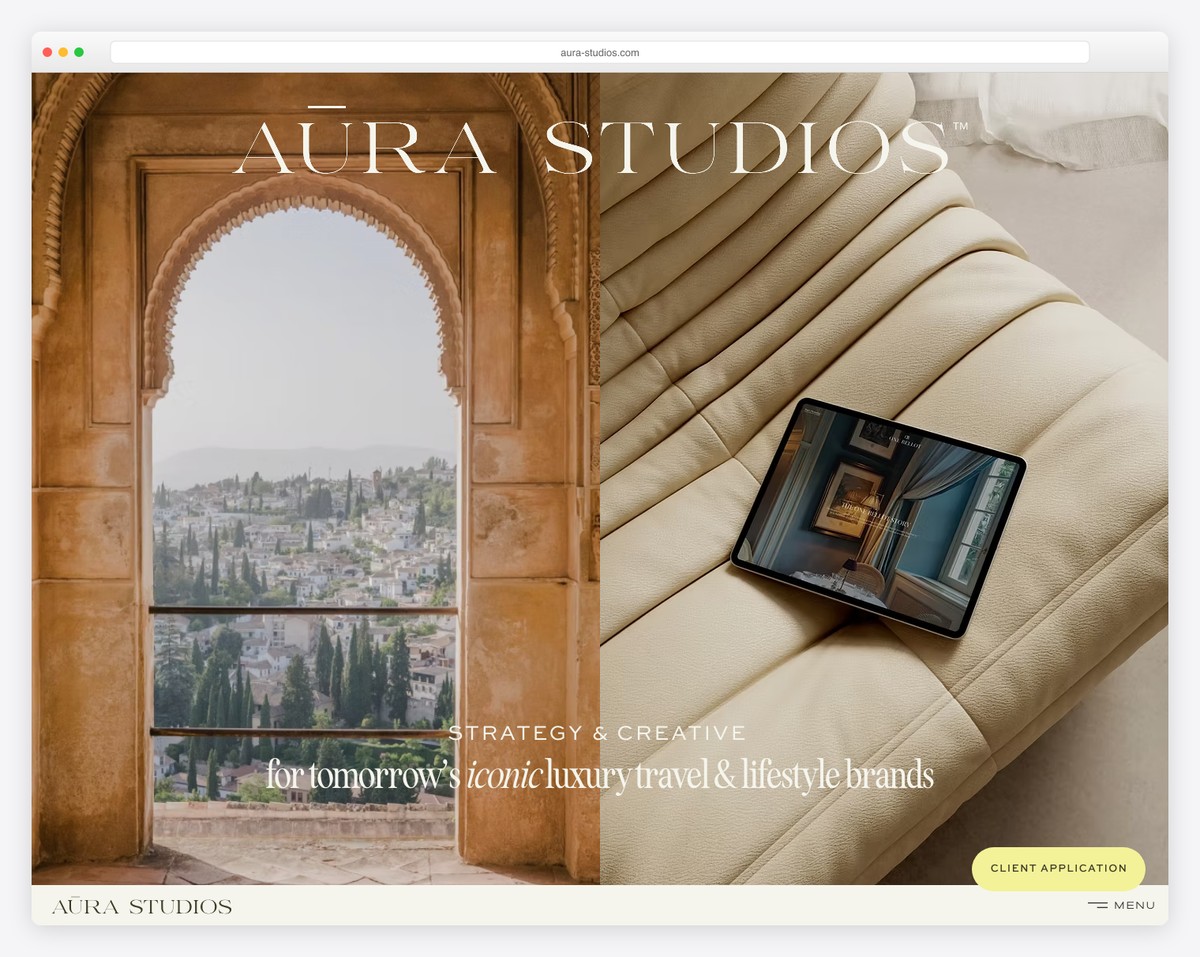 aura studios website example