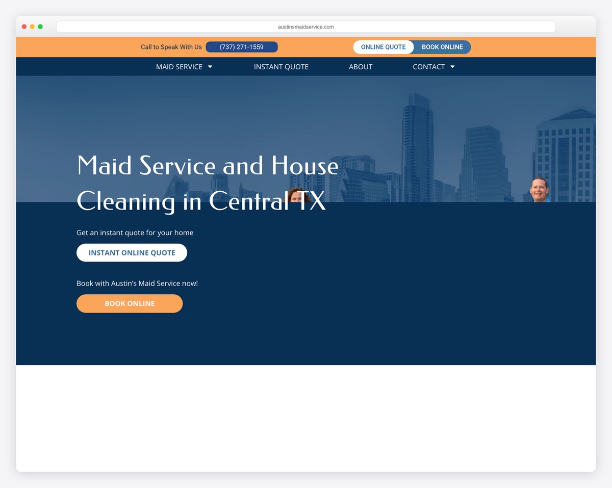 austin's maid service website example