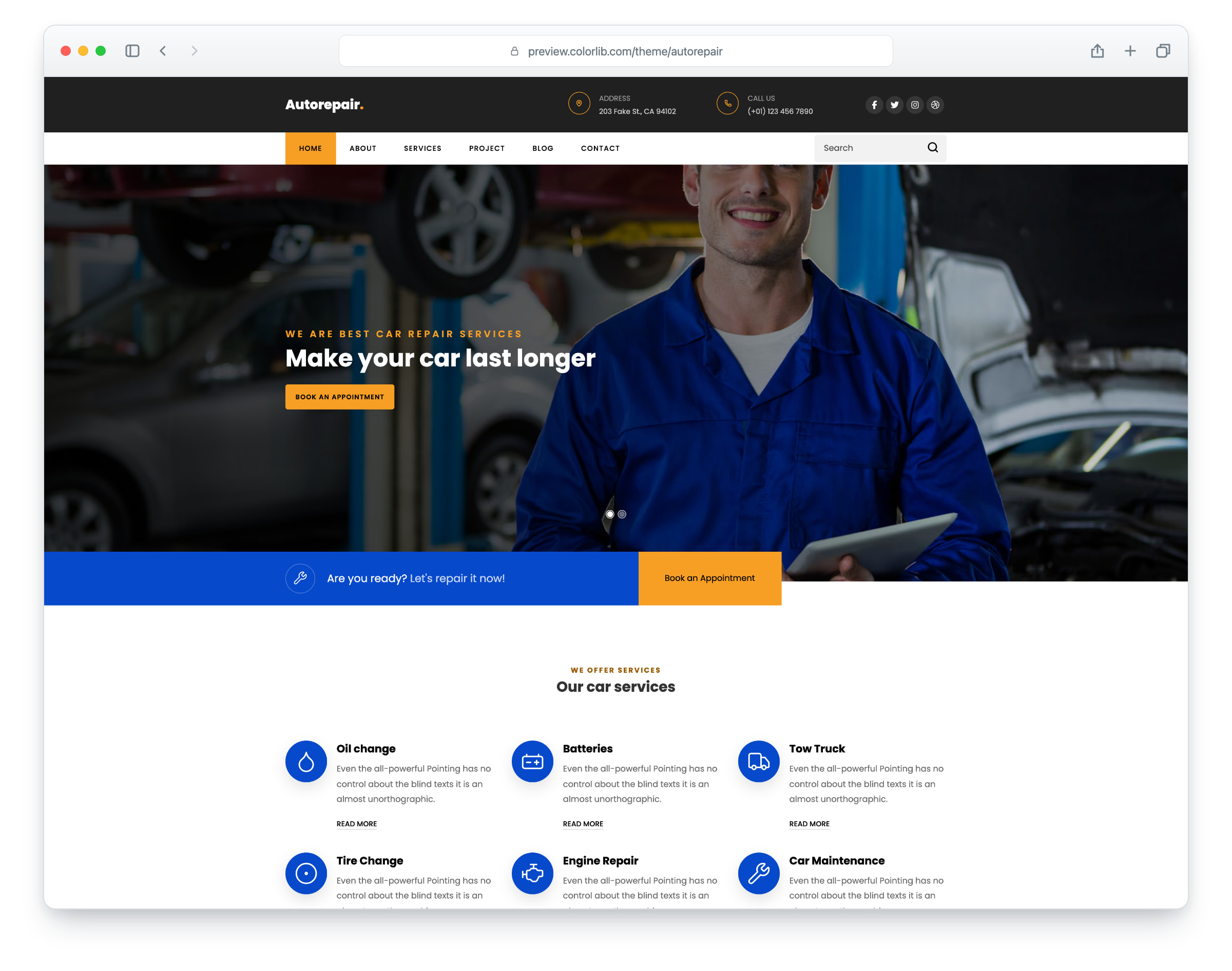 AutoRepair website template
