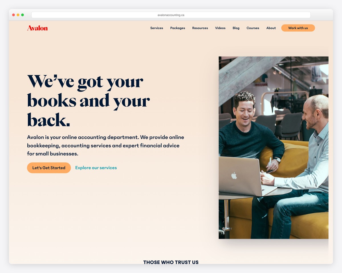 avalon accounting website example