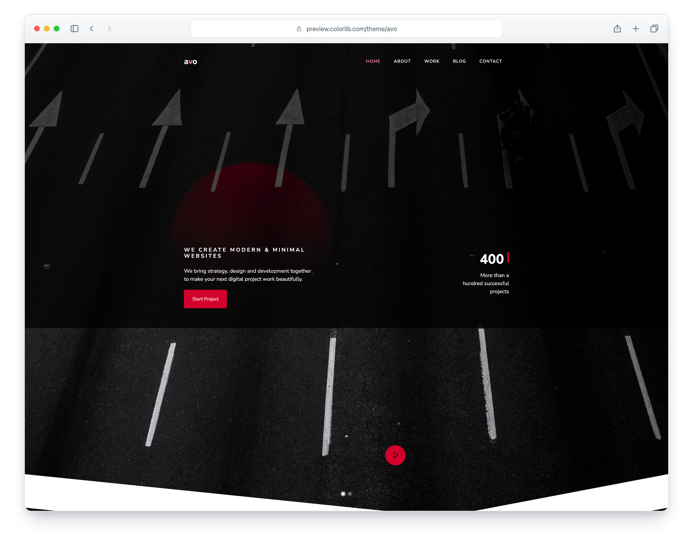Avo website template