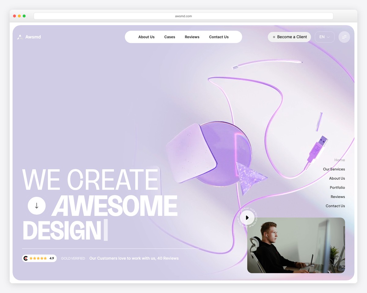 Awsmd - cool web design studio website