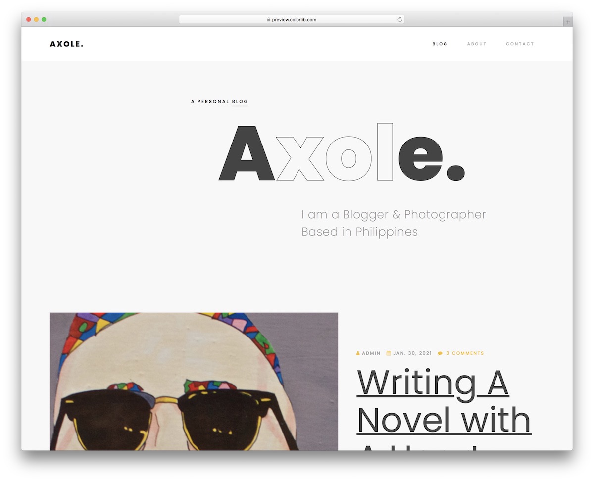 axole website template