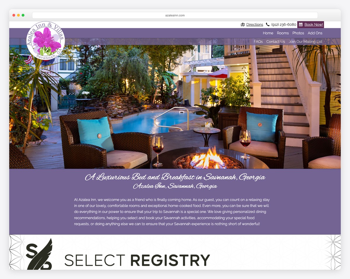 azalea inn savannah bed and breakfast website