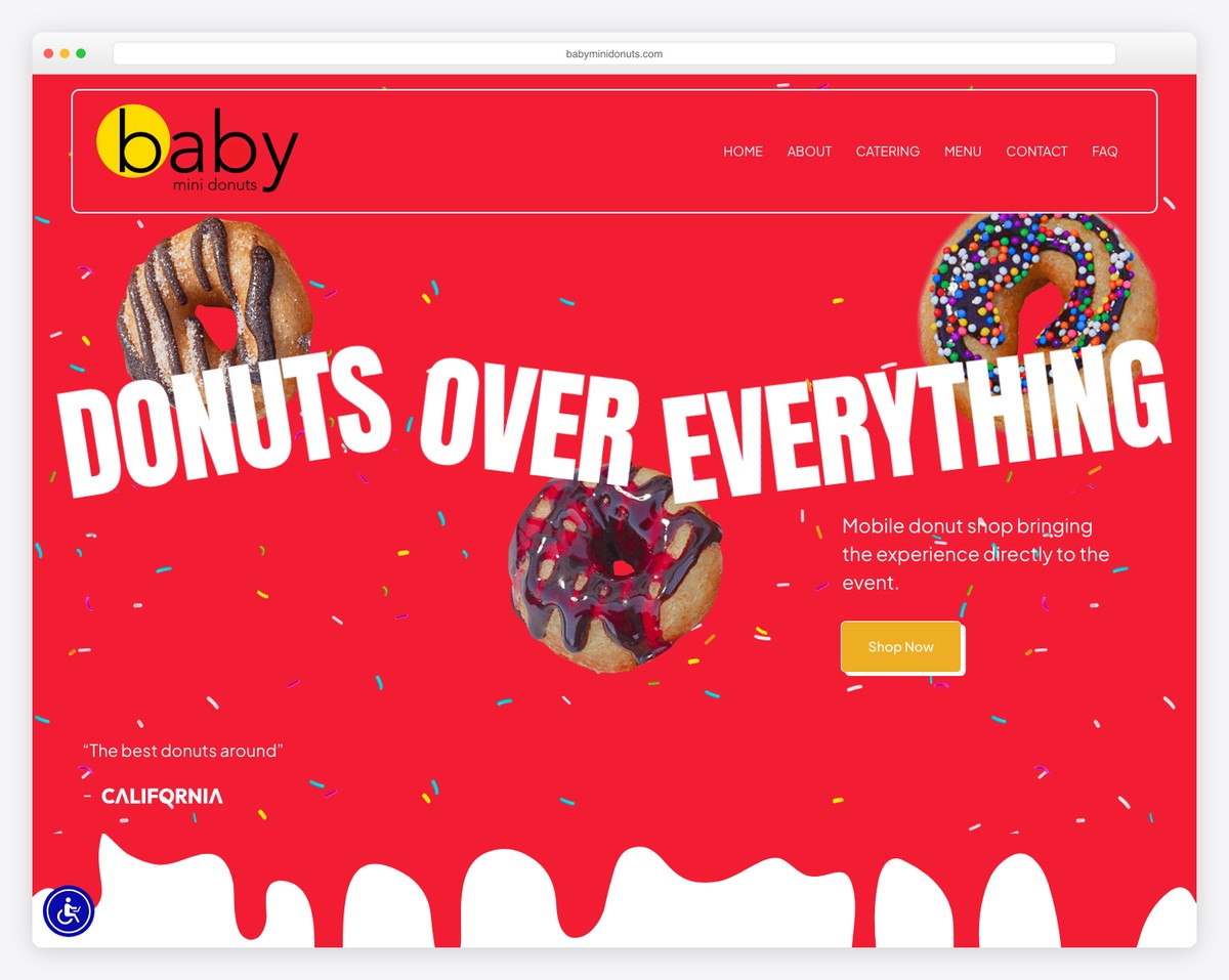 baby mini donuts website example