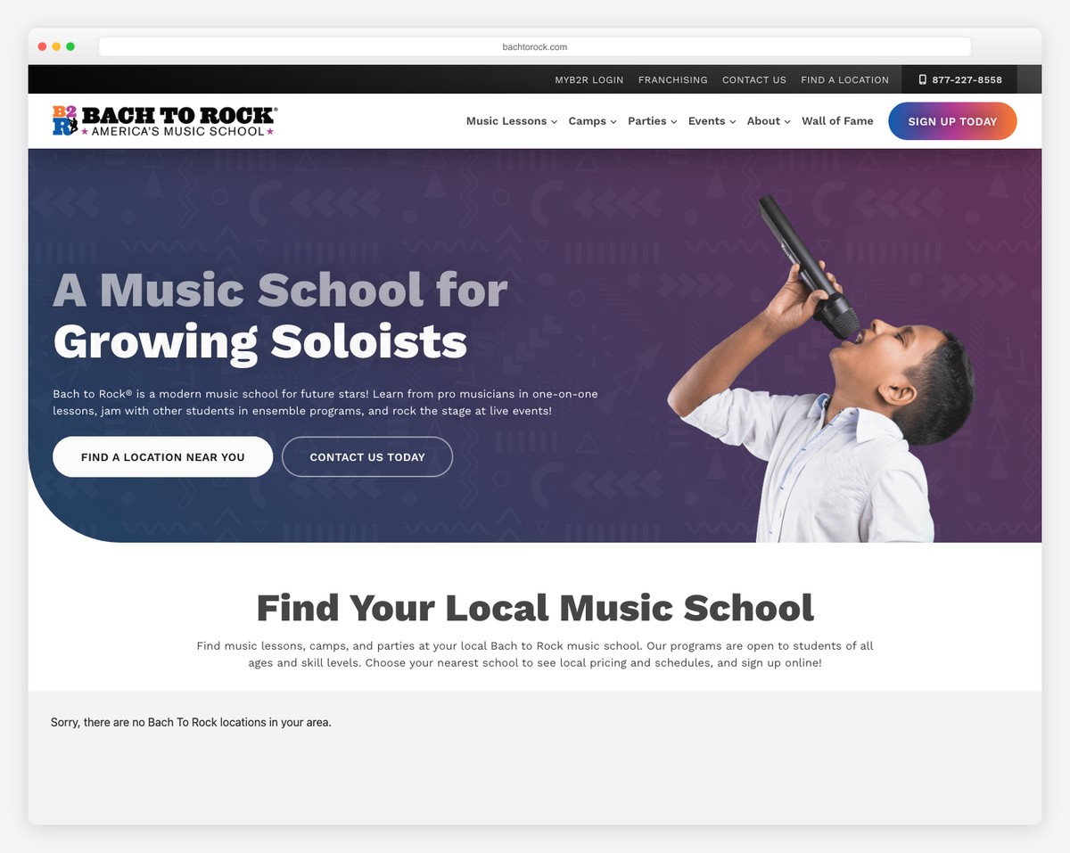 bach to rock website example