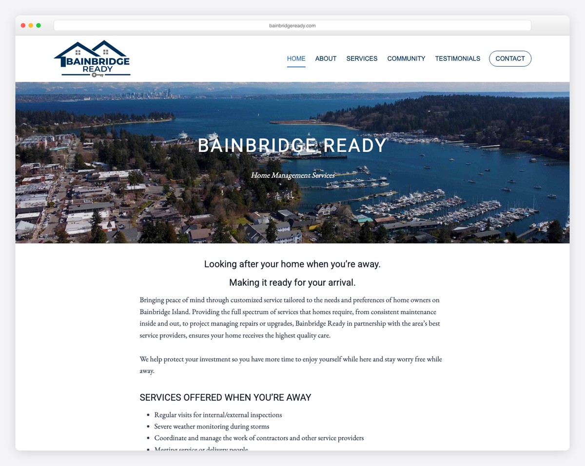 bainbridge ready website example
