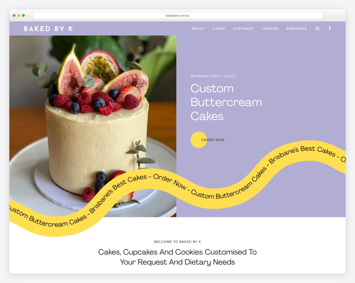 baked by k website example