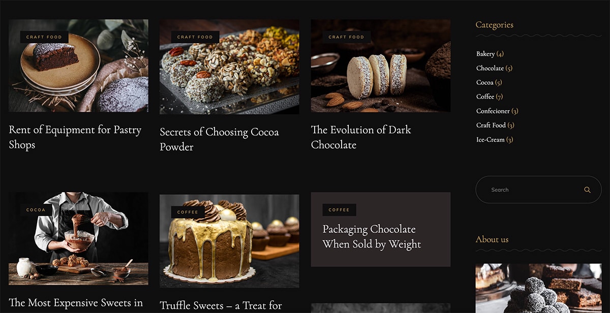 bakery website - blog example