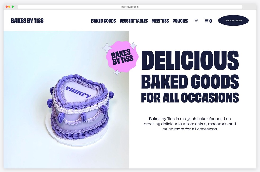 bakesbytiss website example