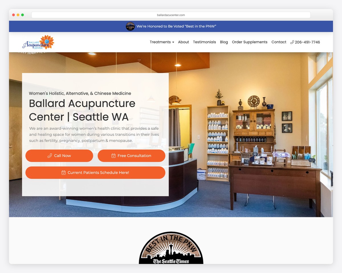 ballard acupuncture center website example