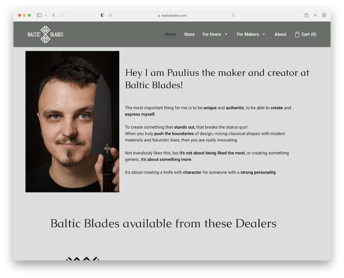 baltic blades hostiner website
